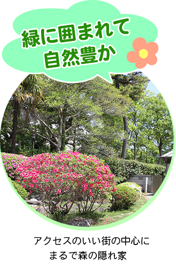 自然豊かで緑に囲まれた環境